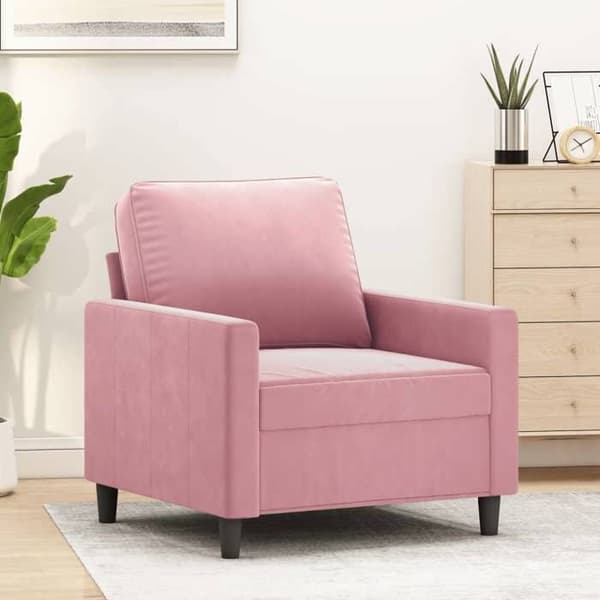 Maison Exclusive - Vaaleanpunainen nojatuoli 60 cm samettia