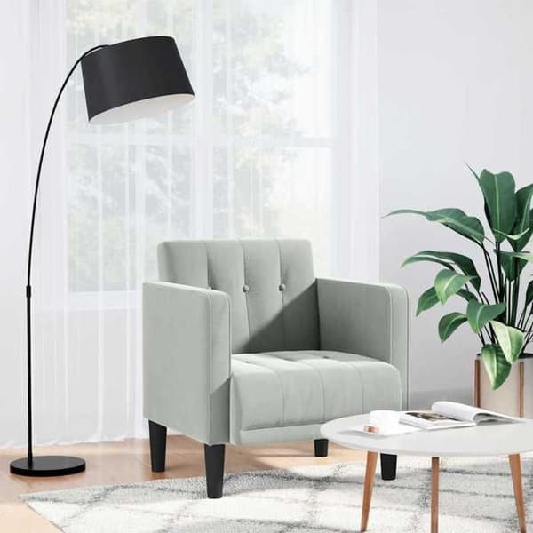 Maison Exclusive - Stol med armlæn i lys grå 53 cm fløjl