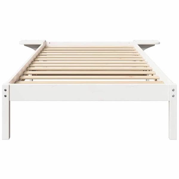 Maison Exclusive - Sängram Vit 75 x 190 cm Massivt trä