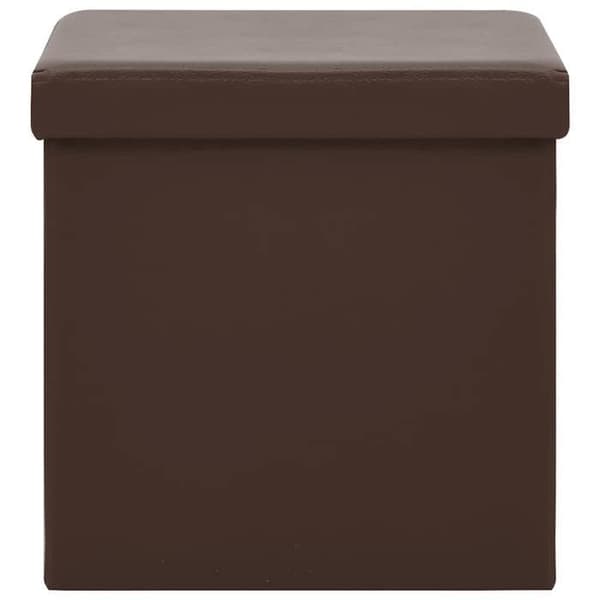 Maison Exclusive - Fällbara förvaringspallar set om 2 bruna i PVC