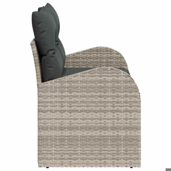 Trädgårdssoffa - EXKLUSIV HEM - 124 x 62 x 69 cm - Ljusgrå - Poly Rattan - Stålram Ljusgrått