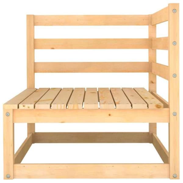 Havemøbel 2 pladser - MAISON EXCLUSIVE - Modulerbart design - Massivt fyrretræ - Puder - Grå