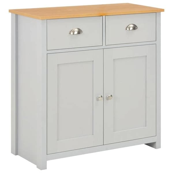 Maison Exclusive - Harmaa buffet 79x35x81 cm grå och naturlig träfärg
