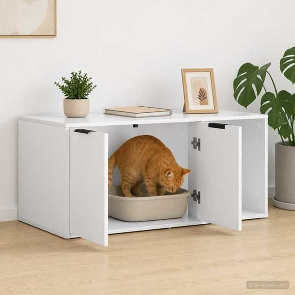 Maison Exclusive - Möbel för kattlåda Vit 100 x 49 x 45 cm