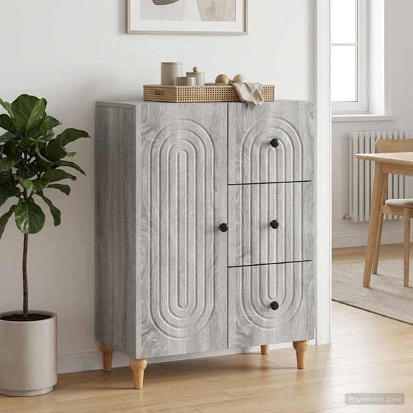 Maison Exclusive - Buffé Sonoma grå 66 x 34,5 x 90 cm Ingenjörsträ Grå