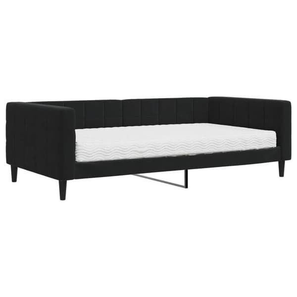 Maison Exclusive - Päivävuode mustalla patjalla 100x200 cm sametti