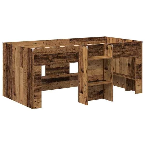 Maison Exclusive - Høj Sengramme til Børn i Antik Træ 80 x 160 cm