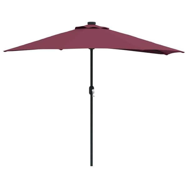 Trädgårdsparasol - MAISON EXCLUSIVE - 294x150x224 cm - Polyester & stål - Röd - Solenergi LED