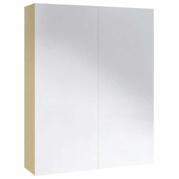 Maison Exclusive - Badeværelsesspejlskab 60x15x75cm MDF Hvid og eg