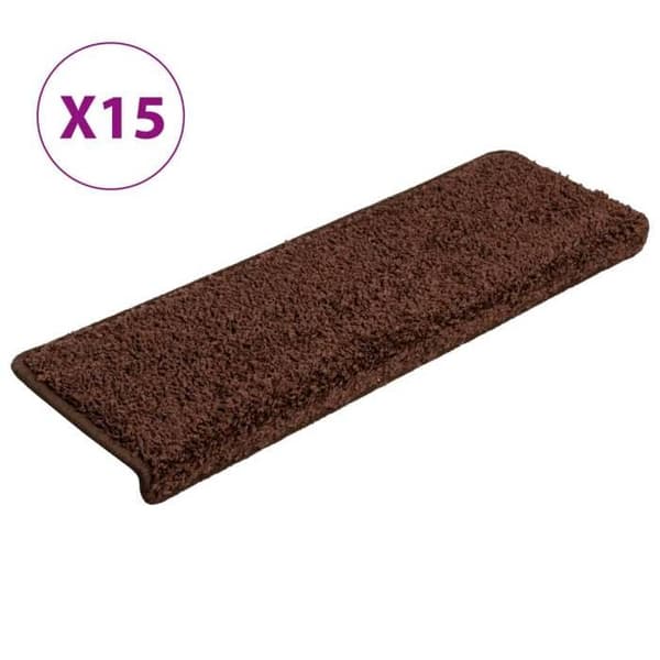 Maison Exclusive - Trappe tæppe 15 stykker 65 x 21 x 4 cm Brun Rektangulær kant brun