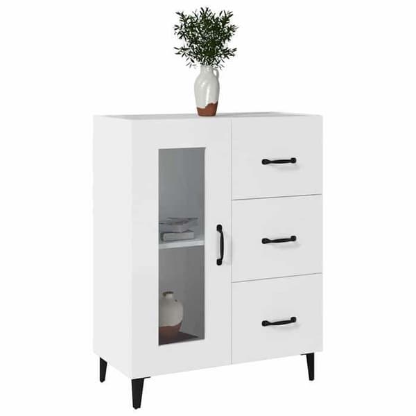 Maison Exclusive - Hvidt buffet 69,5x34x90 cm ingeniørtræ Vit