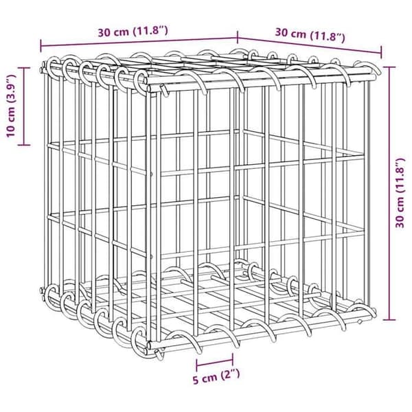 Maison Exclusive - Hævet seng cube med gabion Ståltråd 30x30x30 cm silver-