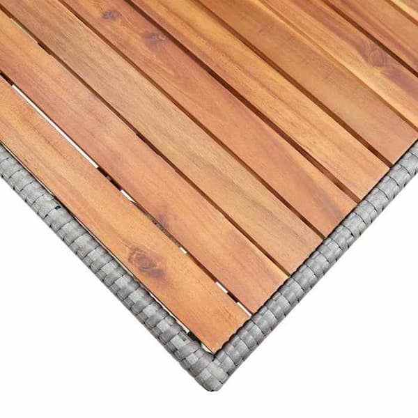 Maison Exclusive - Harmaa puutarhapöytä 120x70x66 cm massiivipuusta