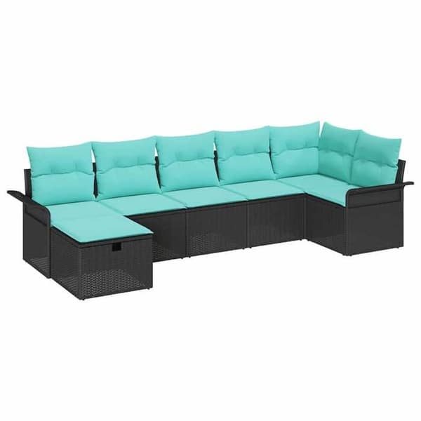 Trädgårdsmöbler - EXKLUSIVT HEM - Set med 7 delar - Poly rattan - Modulär - UV-beständig