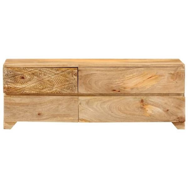 Maison Exclusive - TV-møbel i solid mangotræ 110x30x40 cm vitvättad