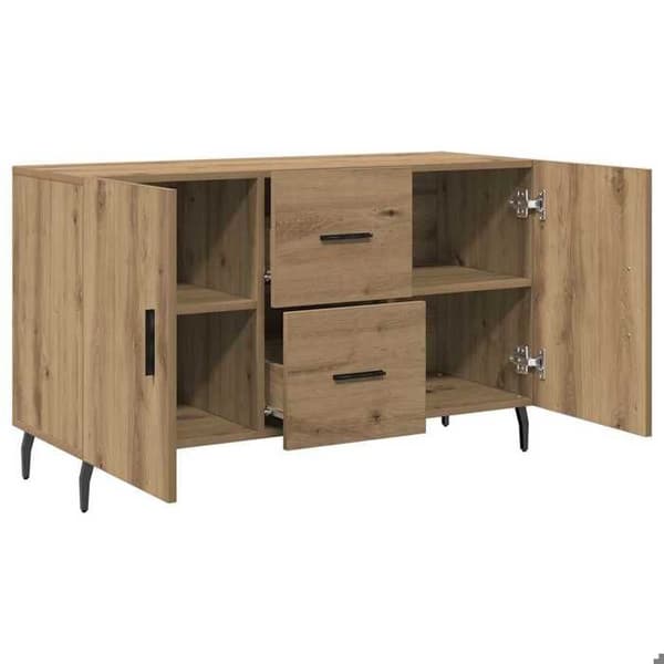 Maison Exclusive - Buffet i egetræ, håndlavet, 100x36x60 cm, ingeniørtræ