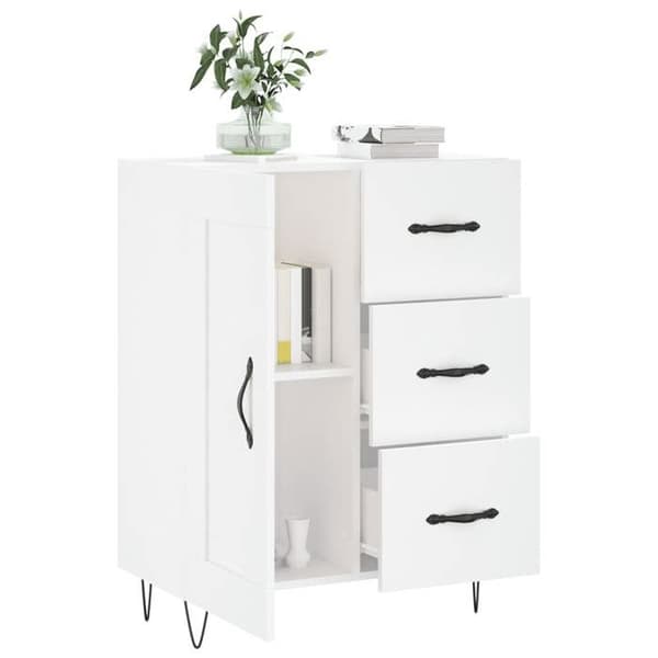 Maison Exclusive - Buffé Vit glänsande 69,5x34x90 cm Ingenjörsträ