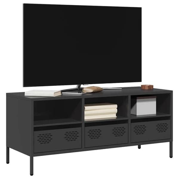 Maison Exclusive - Sort TV-møbel 101,5x39x43,5 cm koldvalset stål