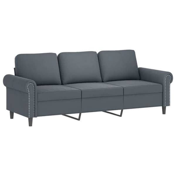 Maison Exclusive - 3-sitssoffa med fotpall Mörkgrå 180 cm Sammet