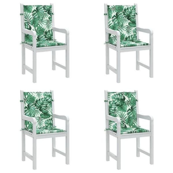 Maison Exclusive - Stolar med låg ryggstöd, 4-pack, bladmodell