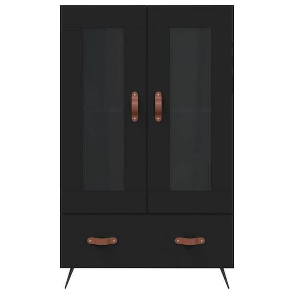 Maison Exclusive - Svart hög buffé 69,5x31x115 cm ingenjörsträ