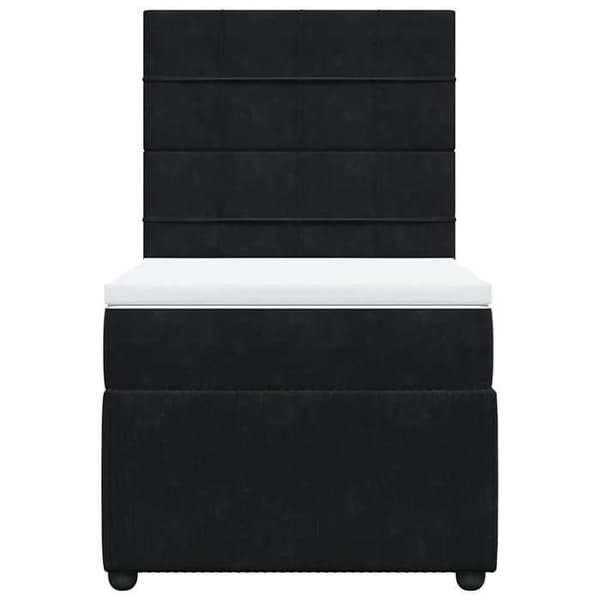 Maison Exclusive - Sengestel med lameller og madras Sort 80x200 cm Velour