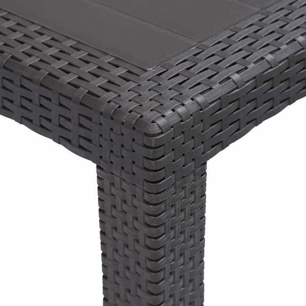 Trädgårdsbord - EXKLUSIV HEM - Rattanutseende - Brun - 220x90x72 cm - Plastresin brun