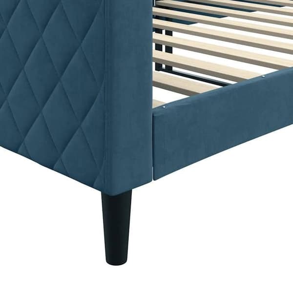 Maison Exclusive - Sängsoffa utan madrass blå 90x200 cm sammet