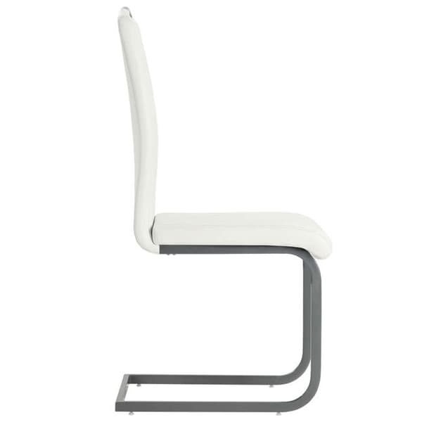 Matstolar - Cantilever - Vit konstläder - Stålram - Set om 2 Vit