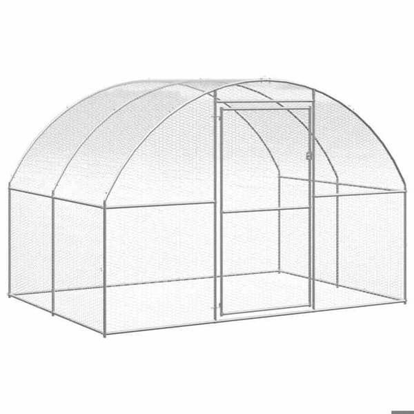Maison Exclusive - Utomhus hönshus 3x12x2 m Galvaniserat stål silver-