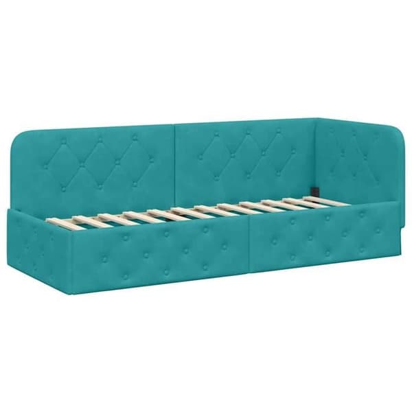 Maison Exclusive - Vinkel sengestel Turquoise 80 x 200 cm Velour