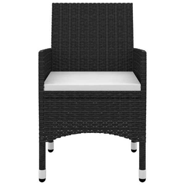 Maison Exclusive - Trädgårds matsalsset med kuddar 3 delar Flätad resin Glas