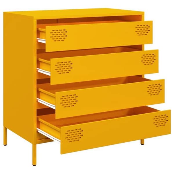 Maison Exclusive - Buffé gul senap 68x39x73,5 cm kallvalsat stål