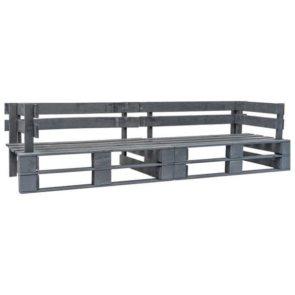 Maison Exclusive - Soffa trädgårdspall 2 platser grå trä Trägrå