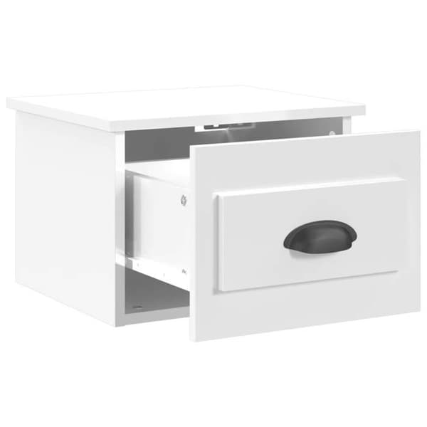 Maison Exclusive - Väggmonterad sängbord i blankt vitt 41,5x36x28 cm lysande vit