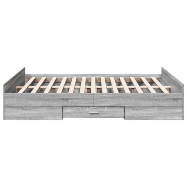 Maison Exclusive - Sengestel med skuffer uden madras sonoma grå 150x200 cm