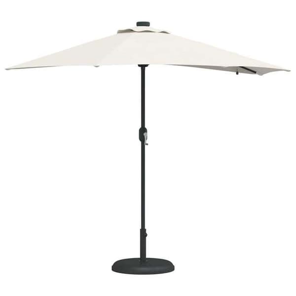 Trädgårdsparasol - MAISON EXCLUSIVE - 294x150x223 cm - Polyester & stål - Fällbar - Solenergi LED Sand
