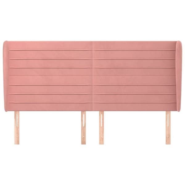 Maison Exclusive - Päätylevy korvilla Vaaleanpunainen 203x23x118/128 cm Sametti Ros