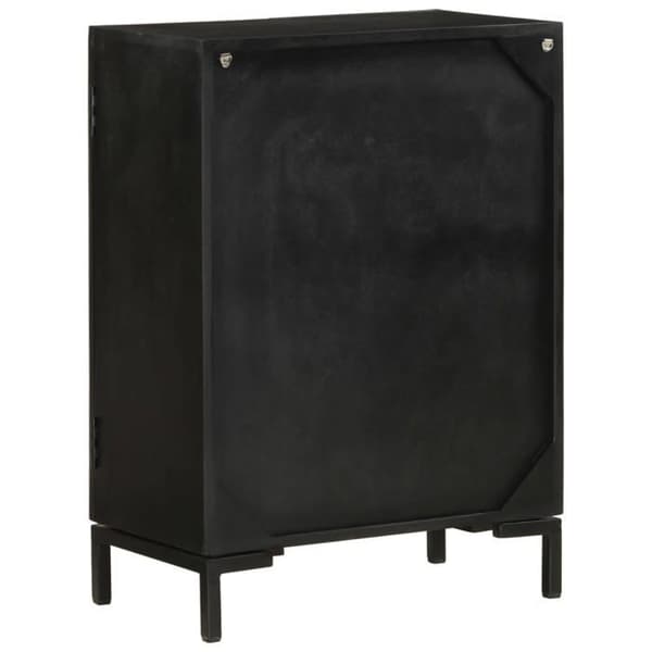 Maison Exclusive - Musta buffet 55x30x77 cm mangopuun ja raudan yhdistelmästä