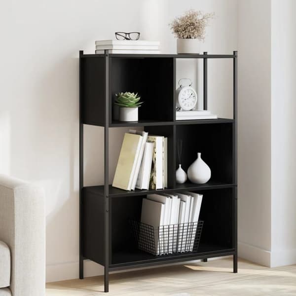 Maison Exclusive - Bibliotek sort 72x28x109 cm ingeniørtræ
