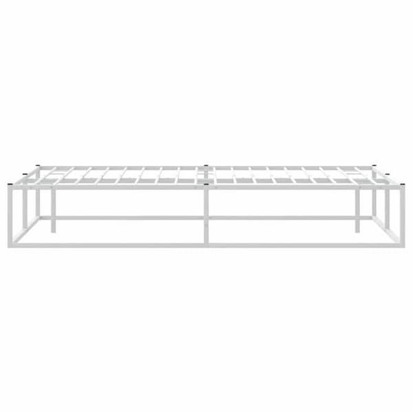 Sengestel - EKSKLUSIV HUS - 200 x 200 cm - Hvid - Metal - Lamelseng Vit