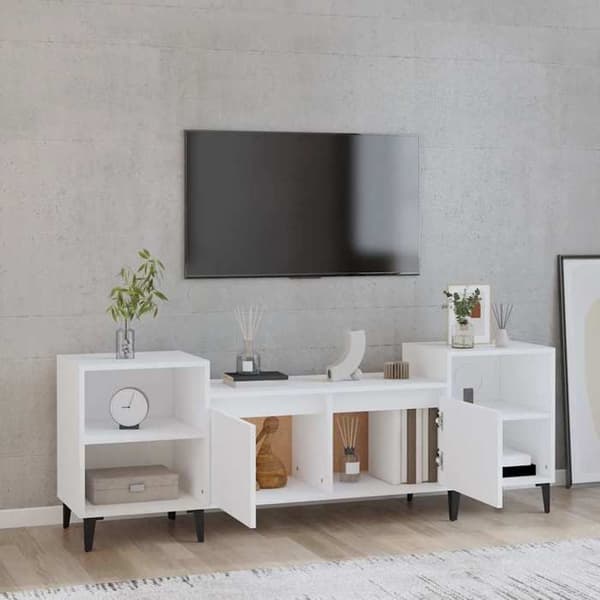 Maison Exclusive - TV-möbel Vit 160x35x55 cm Ingenjörsträ