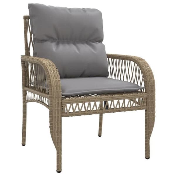 Maison Exclusive - Trädgårdsmöbler med kuddar 4 delar beige flätad resin