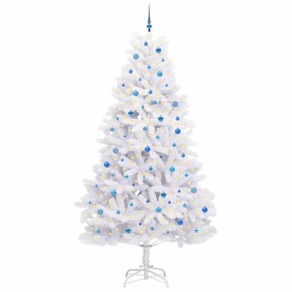 Juletræ - EKSKLUSIVT HUS - Ledede grene (hængsler) - Hvid 270 cm - LED 8 tilstande - USB 5V strømforsyning Vit