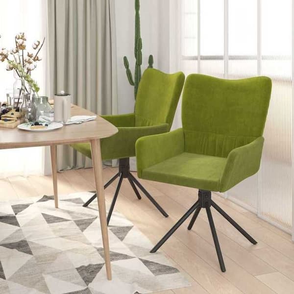 Maison Exclusive - Snurrande matstolar set om 2 Ljusgrön Sammet Ljusgrön