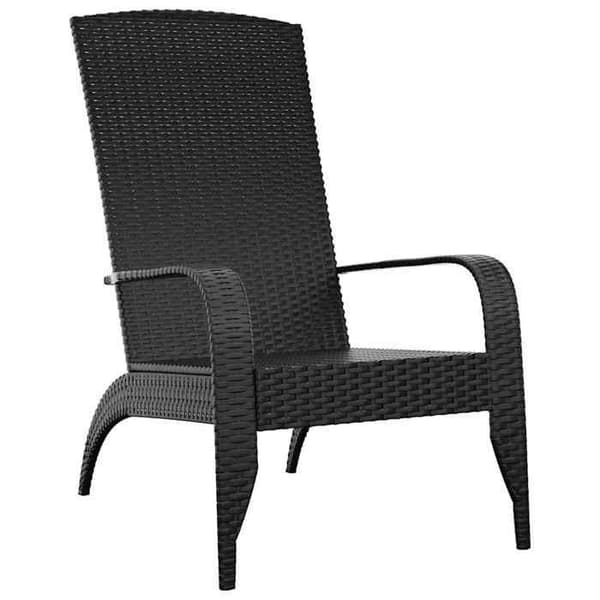 Maison Exclusive - Musta polyrotin Adirondack-puutarhatuoli