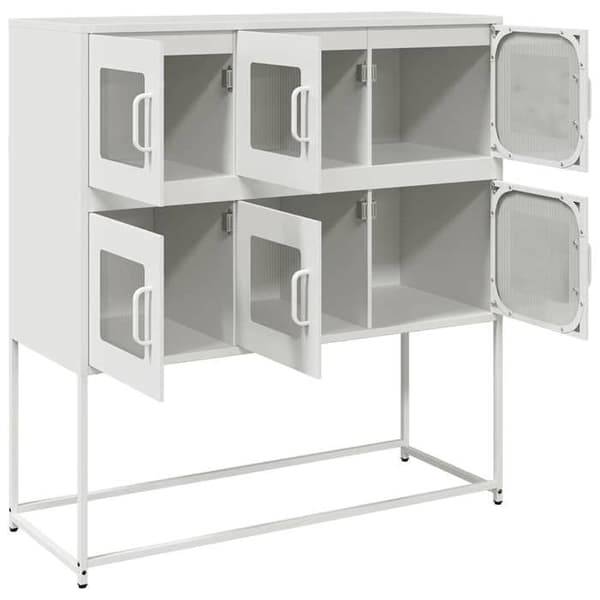 Maison Exclusive - Buffé vit 100,5x39x107 cm kallvalsat stål