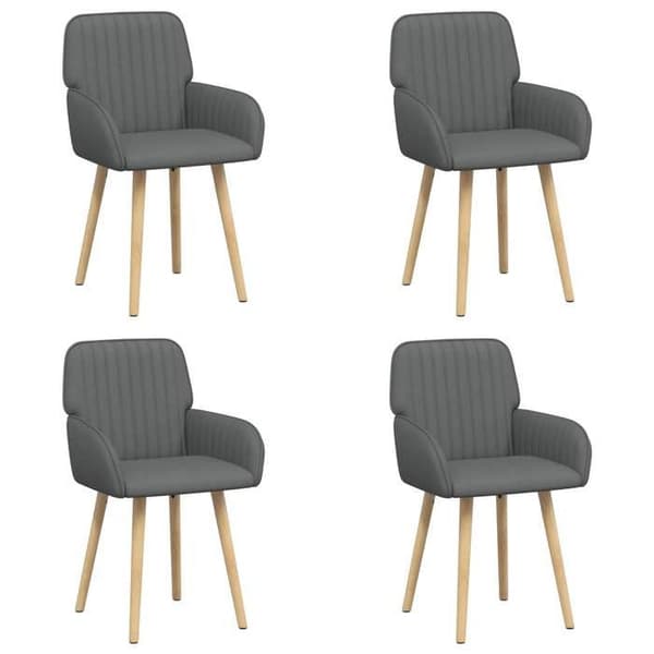 Maison Exclusive - Matstolar 4 st Mörkgrå Tyg Mörkgrå