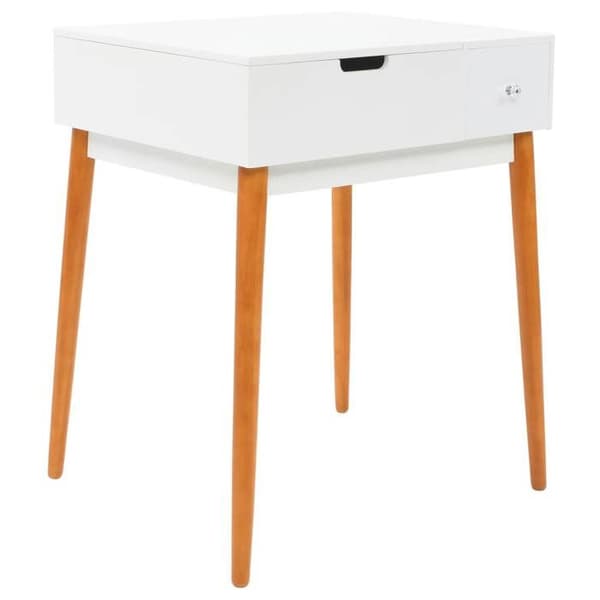 Frisør - Eksklusivt hus - Løftbart sidepanel med spejl - 60 x 50 x 86 cm - Hvid MDF Vit
