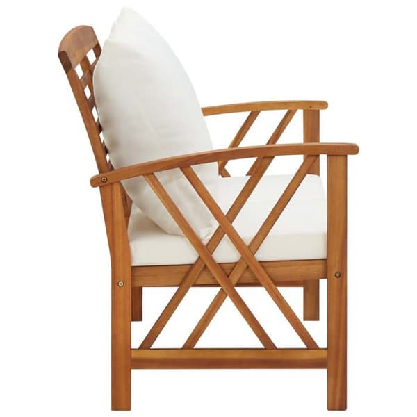 Maison Exclusive - Bænk til haven med puder 119 cm Solid akacietræ